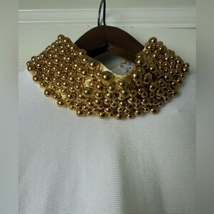 NovaLuxe Cleo Embellished Maxi Dress White Gold Long Sleeve - Size XL NWT